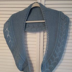 Scarf, hand knit wool.